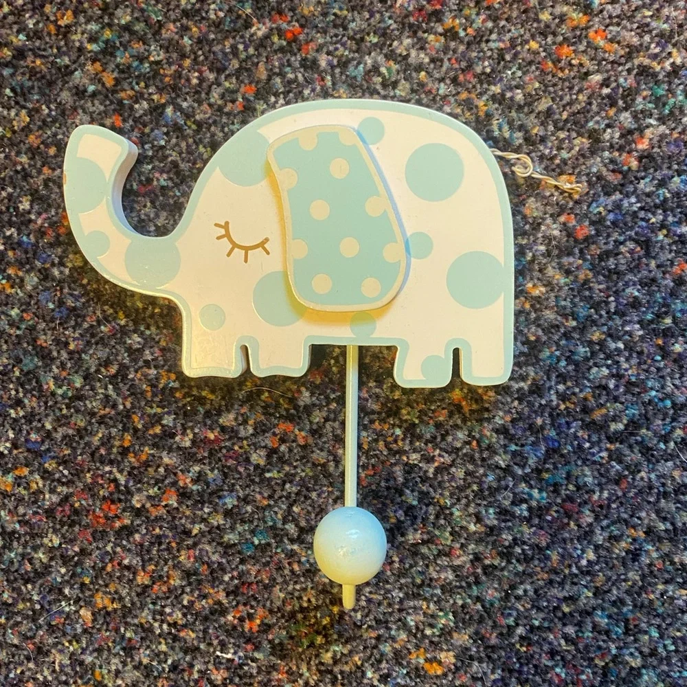 Hobby Lobby Blue And White Polka Dot 3D Elephant Nursery Clothes Hanger